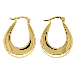 9ct Yellow Gold & Sterling Silver Bonded Hoop Earrings
