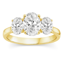 Load image into Gallery viewer, Duraflex Pty Ltd 9ct Yellow Gold 2.00ct F VS Lab Grown Diamond Oval Trilogy Ring - LGRT-3891-Y-N