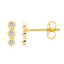 Load image into Gallery viewer, Ellani Pearl Drop Hook Earrings – Sterling Silver with Cubic Zirconia Accent - E562S