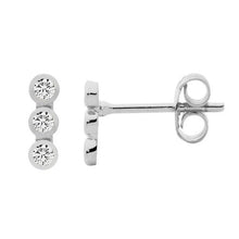 Load image into Gallery viewer, Ellani Pearl Drop Hook Earrings – Sterling Silver with Cubic Zirconia Accent - E562S