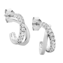 Load image into Gallery viewer, Ellani Cross Over Hoop Earrings - E598S