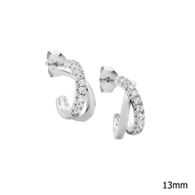 Load image into Gallery viewer, Ellani Cross Over Hoop Earrings - E598S