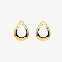 Load image into Gallery viewer, Gold teardrop earrings on a white background