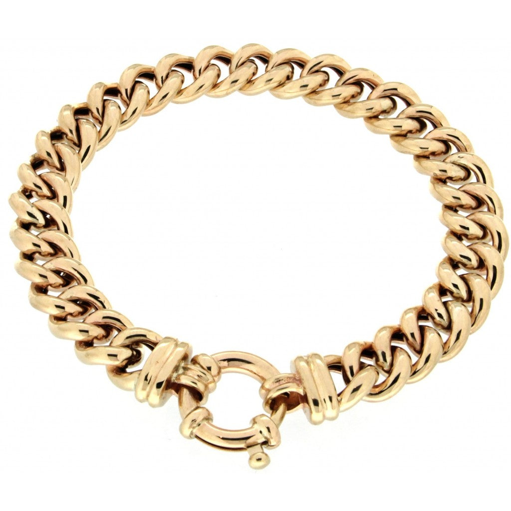 9ct Yellow Gold Hollow Curb Bolt Bracelet