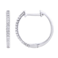 Load image into Gallery viewer, 9ct White Gold 0.10ct Diamond Hoops
