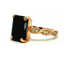 Load image into Gallery viewer, 9CT Rose Gold Black 4.06ct Diamond Ring
