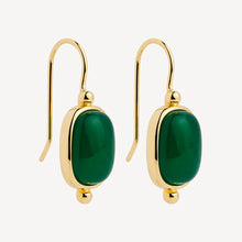 Load image into Gallery viewer, Fleur Green Onyx Earrings