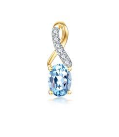 9CT Aquamarine and Diamond Pendant