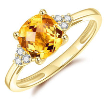 Load image into Gallery viewer, 9ct Yellow Gold Citrine and Diamond Ring
