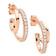 Load image into Gallery viewer, Ellani Rose Gold-Plated Sterling Silver Cubic Zirconia Earrings