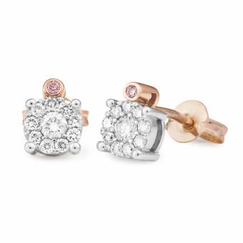Pink Caviar Diamond Earrings