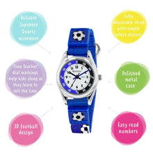 Load image into Gallery viewer, Tikkers Soccer Ball Strap Kids Time Teacher Watch
