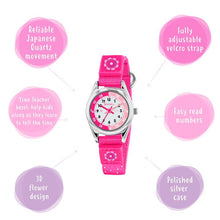 Load image into Gallery viewer, Tikkers Pink Flower Strap Kids Time Teacher Watch