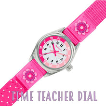 Load image into Gallery viewer, Tikkers Pink Flower Strap Kids Time Teacher Watch