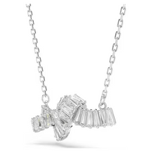 Load image into Gallery viewer, Swarovski Baguette cut, Knot, White, Rhodium plated