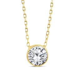 18ct Yellow Gold 1.14ct Diamond Bezel Necklace