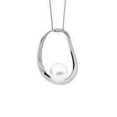 Open Oval Pearl Necklace
