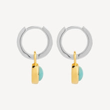 Load image into Gallery viewer, Solace 2-Tone Amazonite Huggie Earrings