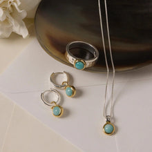 Load image into Gallery viewer, Solace 2-Tone Amazonite Huggie Earrings