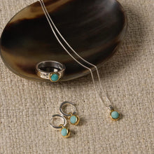 Load image into Gallery viewer, Solace 2-Tone Amazonite Huggie Earrings