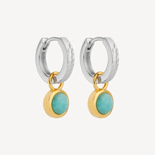 Load image into Gallery viewer, Solace 2-Tone Amazonite Huggie Earrings