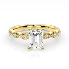 Load image into Gallery viewer, 9ct Yellow Gold 1.16ct E-F VS Lab-Grown Diamond Emerald &amp; Round Ring - Cameron's Fine Jewellers
