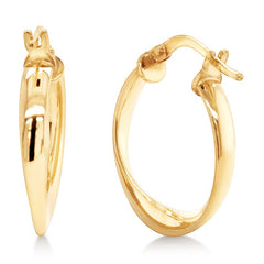 9ct Yellow Gold & Sterling Silver Bonded Twist Hoop Earrings 18mm