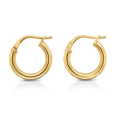 9ct Yellow Gold & Sterling Silver Bonded Hoop Earrings