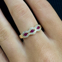 Load image into Gallery viewer, 9CT Created Ruby and Diamond Ring
