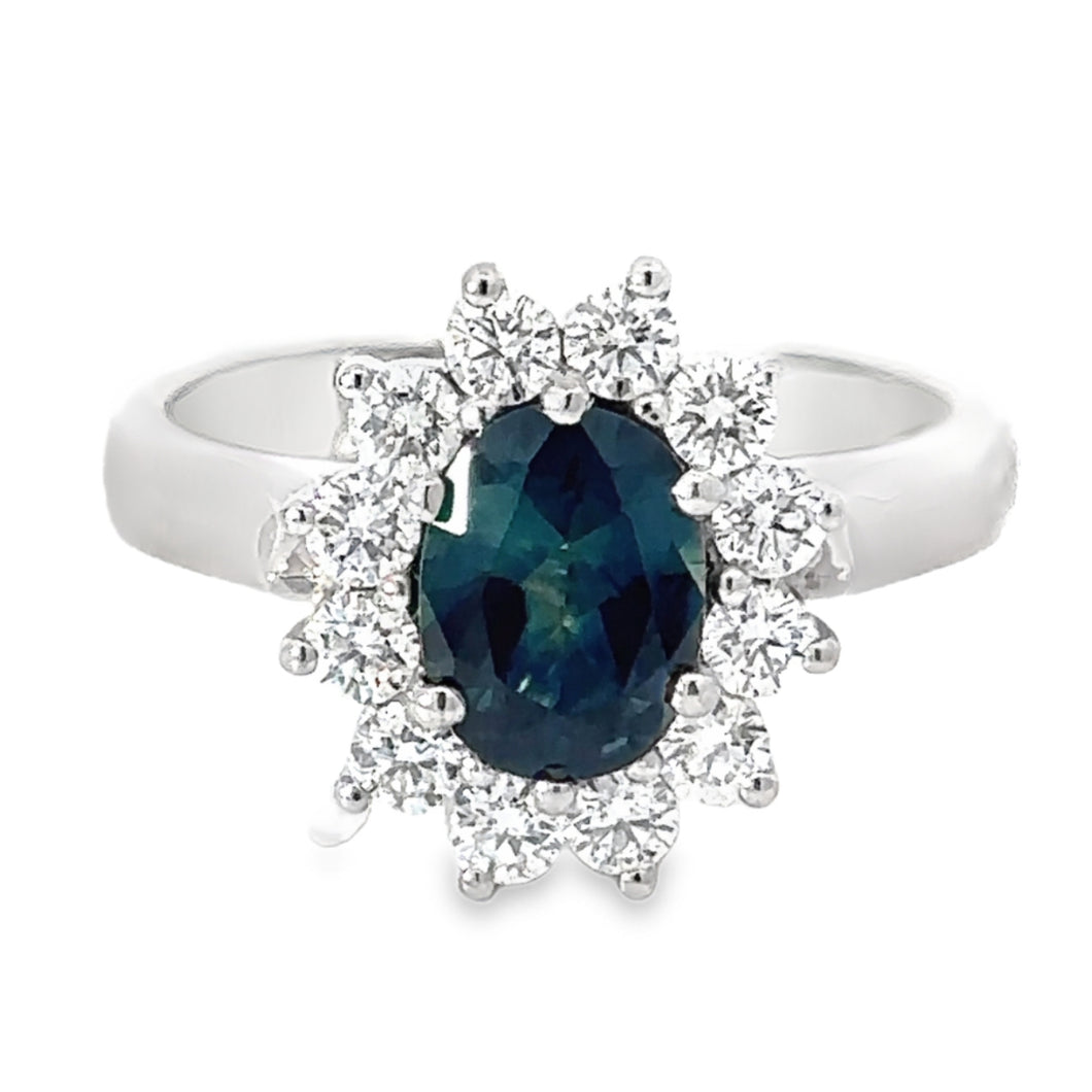 18CT Sapphire & Diamond Ring