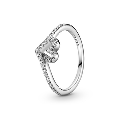 Heart & Wishbone Ring - Size 56