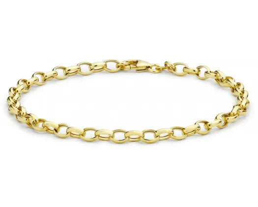 9ct Yellow Gold Hollow Oval Belcher Bracelet