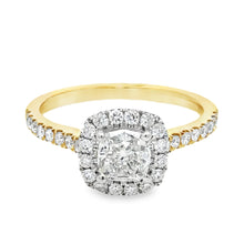 Load image into Gallery viewer, 18ct Yellow &amp; White Gold 0.69ct Cushion Diamond Ring
