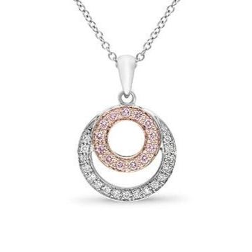 9ct Gold Pink Caviar 0.16ct Diamond Pendant