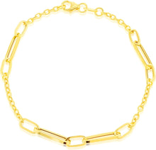 Load image into Gallery viewer, 9ct Yellow Gold Long Open Link Station Bracelet
