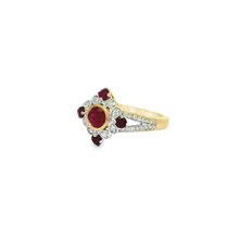 Load image into Gallery viewer, 9CT YELLOW GOLD RUBY &amp; DIAMOND RING
