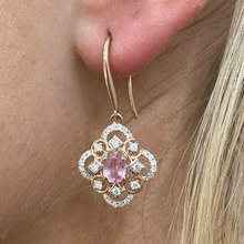 Load image into Gallery viewer, 9CT Pink Sapphire and Diamond Earrings
