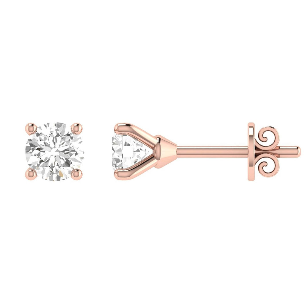 9ct Rose Gold 0.15ct Diamond Stud Earrings