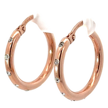 Load image into Gallery viewer, 9CT Rose Gold CZ Hoop Earrings
