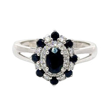 Load image into Gallery viewer, 9CT Black Sapphire and Diamond Ring
