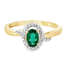 Load image into Gallery viewer, 9CT Created Emerald and Diamond Ring
