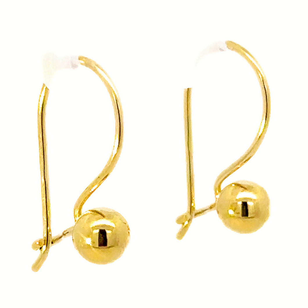 9ct Yellow Gold Euro Ball Earrings (small)