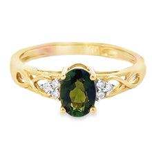 Load image into Gallery viewer, 9CT Green Tourmaline and Diamond Ring
