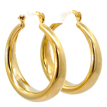 Load image into Gallery viewer, 9ct Yellow Gold Silver Filled Tapered Hoop Earrings
