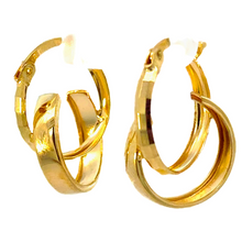 Load image into Gallery viewer, 9ct Yellow Gold Silver Filled Hoop Earrings
