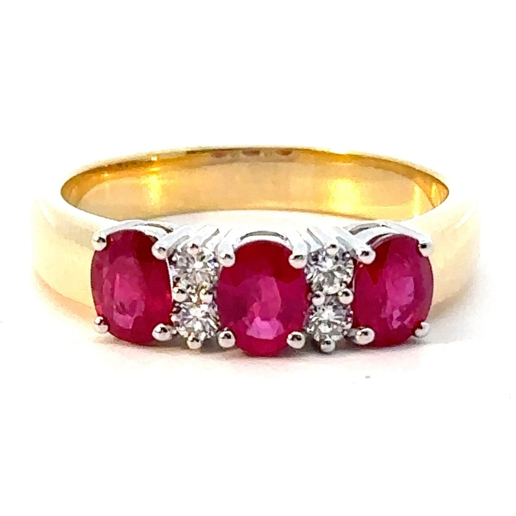 18CT Natural Ruby and Diamond Ring