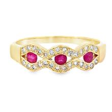 Load image into Gallery viewer, 9CT Created Ruby and Diamond Ring
