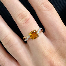 Load image into Gallery viewer, 9CT Citrine and Diamond Ring
