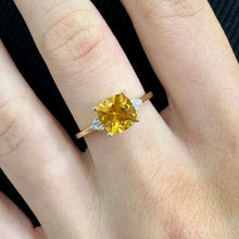 Load image into Gallery viewer, 9CT Citrine and Diamond Ring
