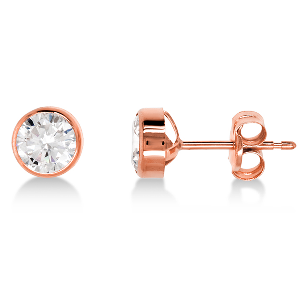9ct Rose Gold CZ Studs